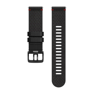 POLAR WRIST BAND 22MM LTHR BLK/RED