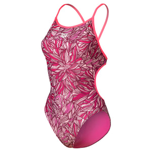 W Arena Pink Dahlia Swimsuit Lace Back
