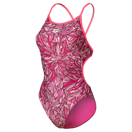 W Arena Pink Dahlia Swimsuit Lace Back