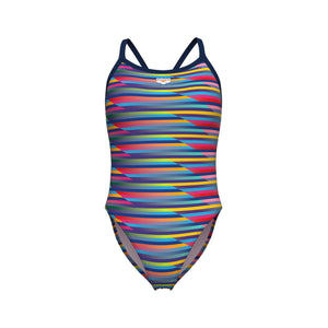 W Arena Racing Stripe Swimsuit Xcriss Cross