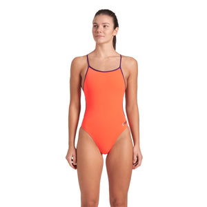 W Swimsuit Lace Back Solid