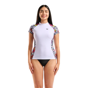W Arena Swim S/S Rash Vest Allover