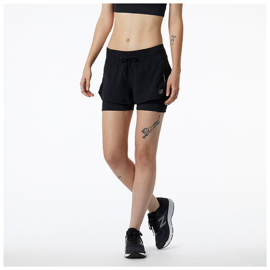 IMPACT RUN 2IN1 shorts de running, BLACK, S